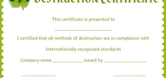 certificate of data destruction