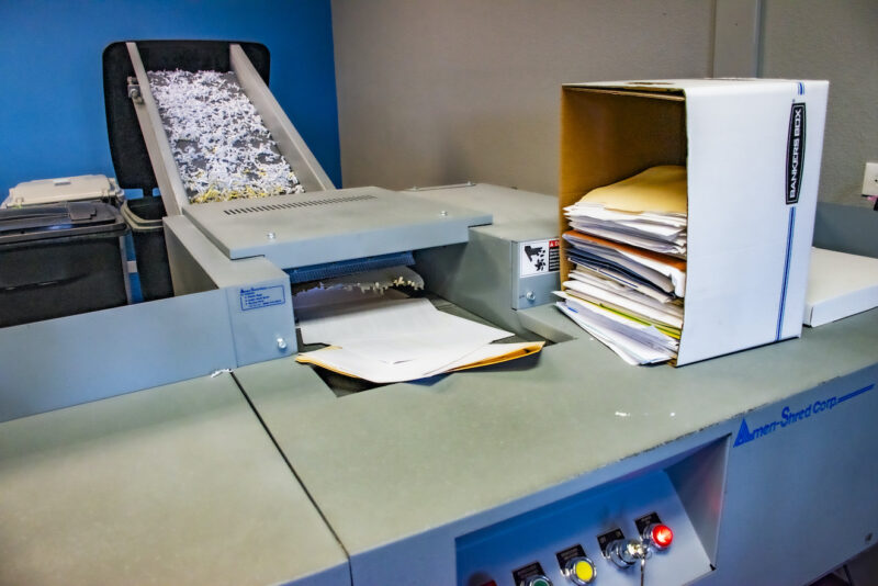 AMS 500 Industrial Paper shredder at Data Destruction Denver location.